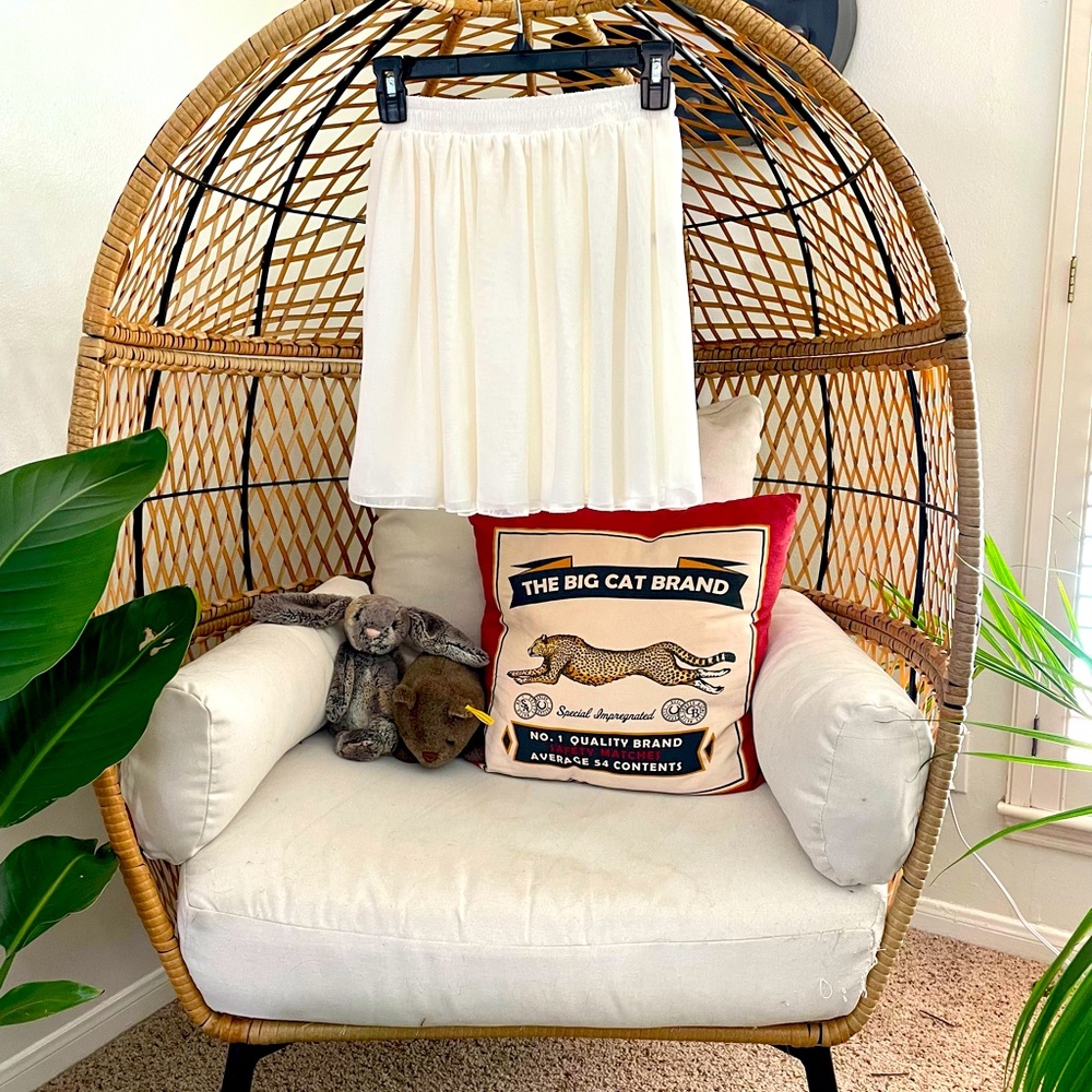 Lightweight Cream Mini Circle Skirt